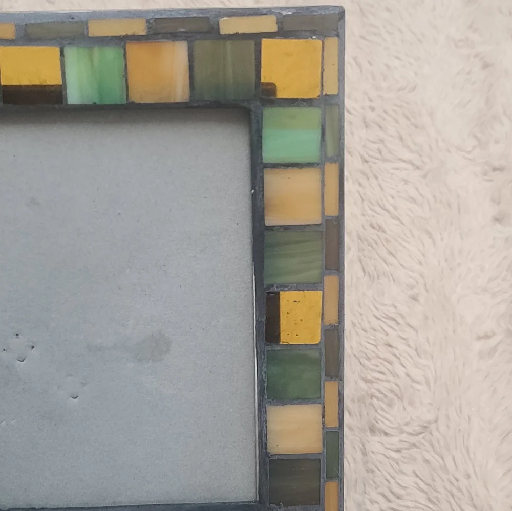 Glass Stained Mosaic Multi-Color Photo Frame, Collage